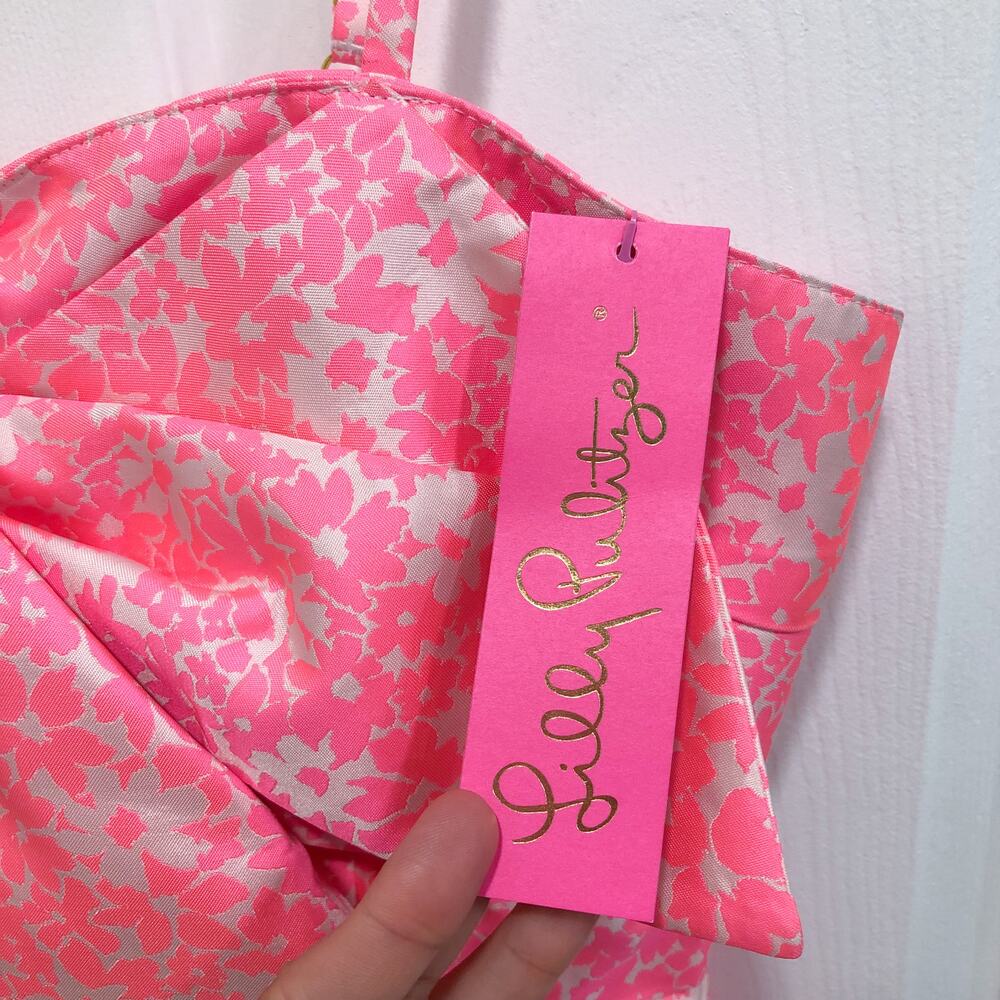 Lilly Pulitzer Sutton Skirted Romper Roxie Pink Baby Blues Jacquard - Picture 4 of 12